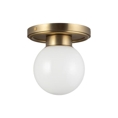 Alora Lighting Fiore 6-in Brushed Gold/Glossy Opal Glass 1 Light Semi-Flush