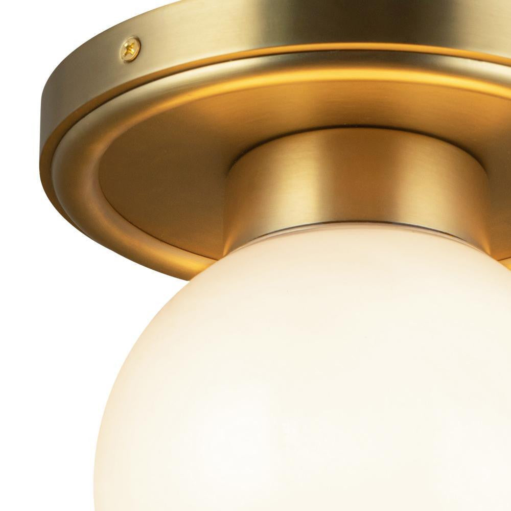 Alora Lighting Fiore 6-in Brushed Gold/Glossy Opal Glass 1 Light Semi-Flush