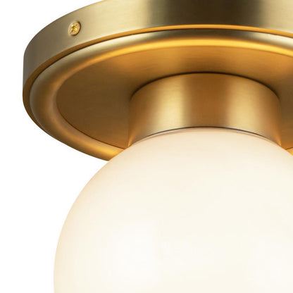 Alora Lighting Fiore 6-in Brushed Gold/Glossy Opal Glass 1 Light Semi-Flush