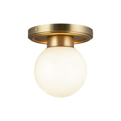 Alora Lighting Fiore 6-in Brushed Gold/Glossy Opal Glass 1 Light Semi-Flush