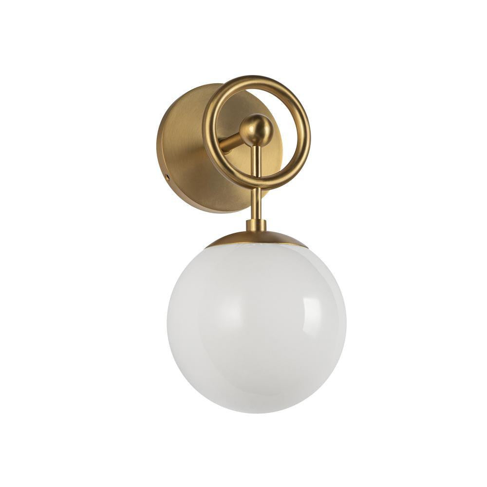 Alora Lighting Fiore 6-in Brushed Gold/Glossy Opal Glass 1 Light Wall Vanity