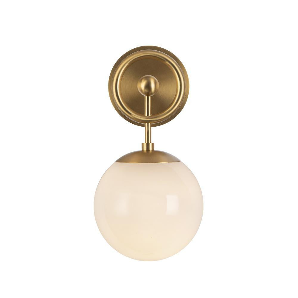 Alora Lighting Fiore 6-in Brushed Gold/Glossy Opal Glass 1 Light Wall Vanity