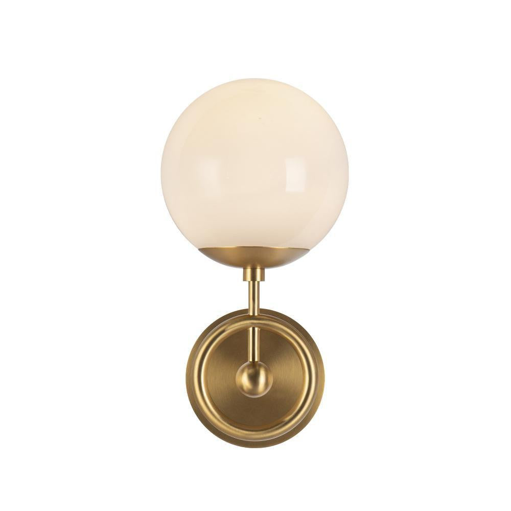 Alora Lighting Fiore 6-in Brushed Gold/Glossy Opal Glass 1 Light Wall Vanity