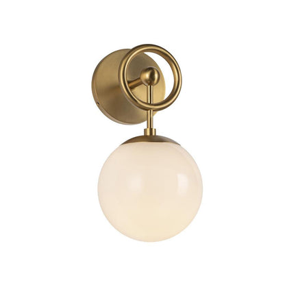 Alora Lighting Fiore 6-in Brushed Gold/Glossy Opal Glass 1 Light Wall Vanity