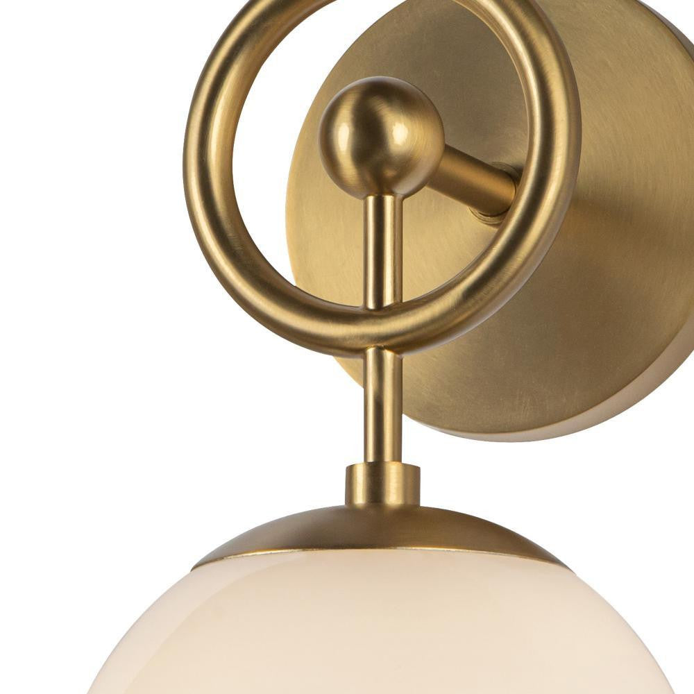 Alora Lighting Fiore 6-in Brushed Gold/Glossy Opal Glass 1 Light Wall Vanity