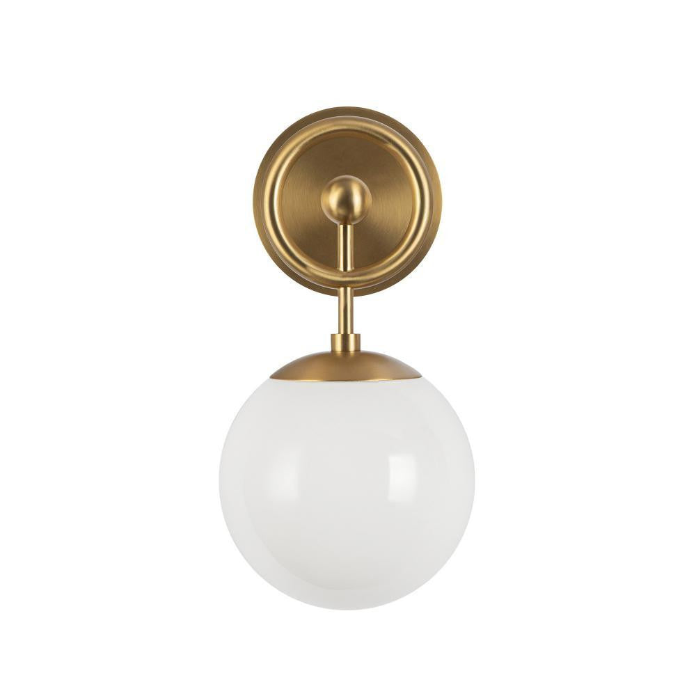 Alora Lighting Fiore 6-in Brushed Gold/Glossy Opal Glass 1 Light Wall Vanity