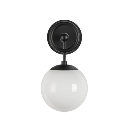 Alora Lighting Fiore 6-in Matte Black/Glossy Opal Glass 1 Light Wall Vanity