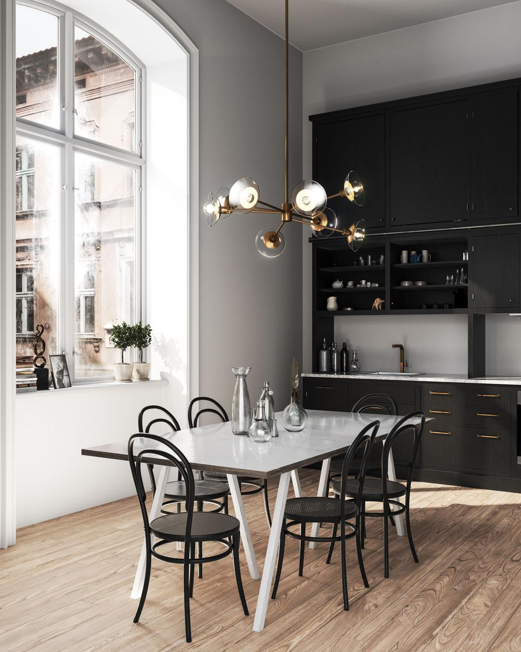 Alora Lighting Francesca 8 Light Chandelier Matte Black