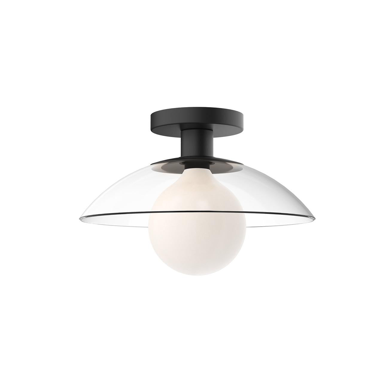 Alora Lighting Francesca Semi-Flush Mount, 1-Light, Matte Black, Clear Glass, 11.88"D
