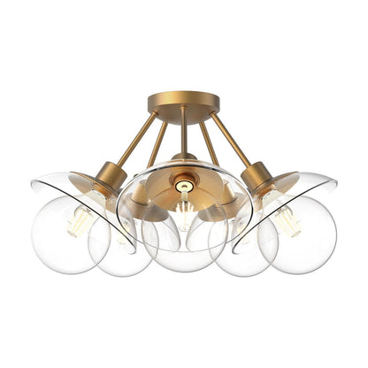 Alora Lighting Francesca 5 Light Semi Flush Mount Aged Gold