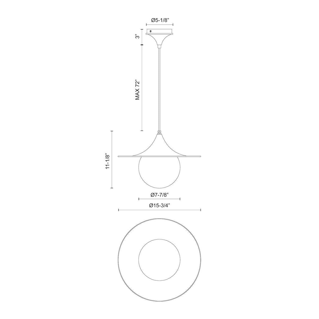 Alora Lighting Fuji 16-in Pendant Matte Black