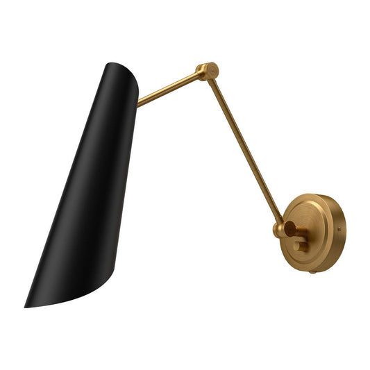 Alora Lighting Gabriel 4-in Wall/Vanity Light Aged Gold, Matte Black