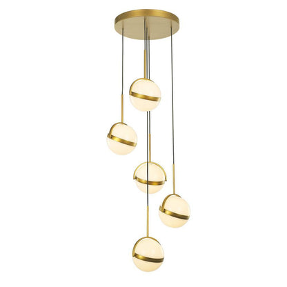 Alora Lighting Globo Pendant, 5-Light, LED, Brushed Gold, 16.63"D (MP301005BG 706WNE2)