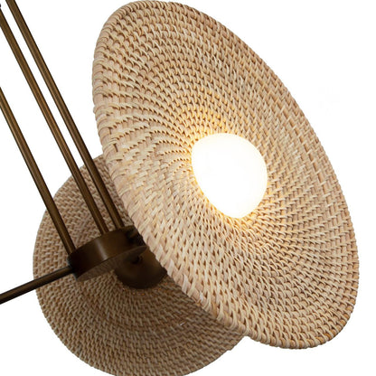 Alora Lighting Harbour Pendant, 24-Light, LED, Vintage Brass, Woven, 21.13"H