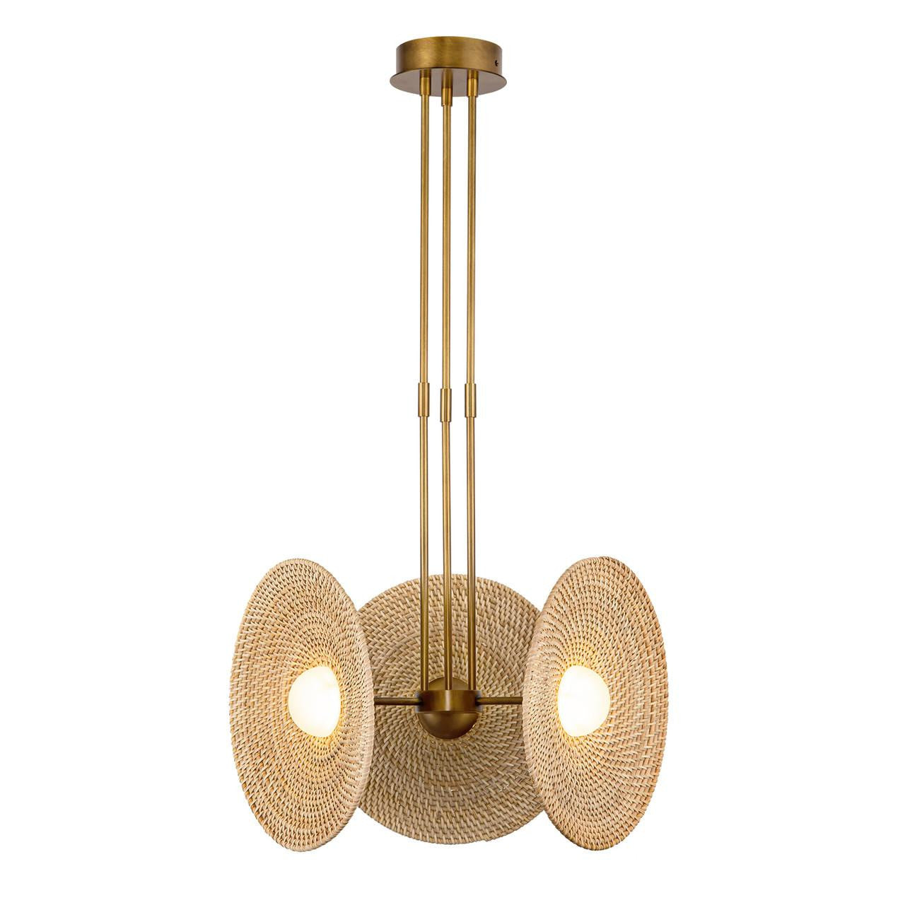 Alora Lighting Harbour Pendant, 24-Light, LED, Vintage Brass, Woven, 21.13"H