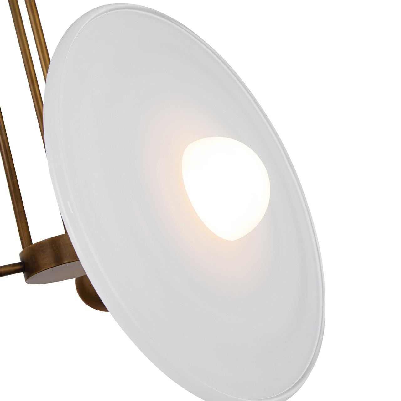 Alora Lighting Harbour Pendant, 42-Light, LED, Vintage Brass, Glossy Opal, 21.13"H