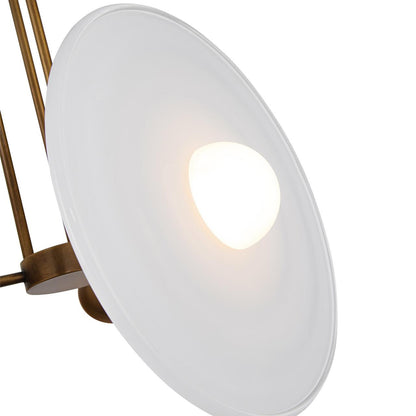 Alora Lighting Harbour Pendant, 42-Light, LED, Vintage Brass, Glossy Opal, 21.13"H