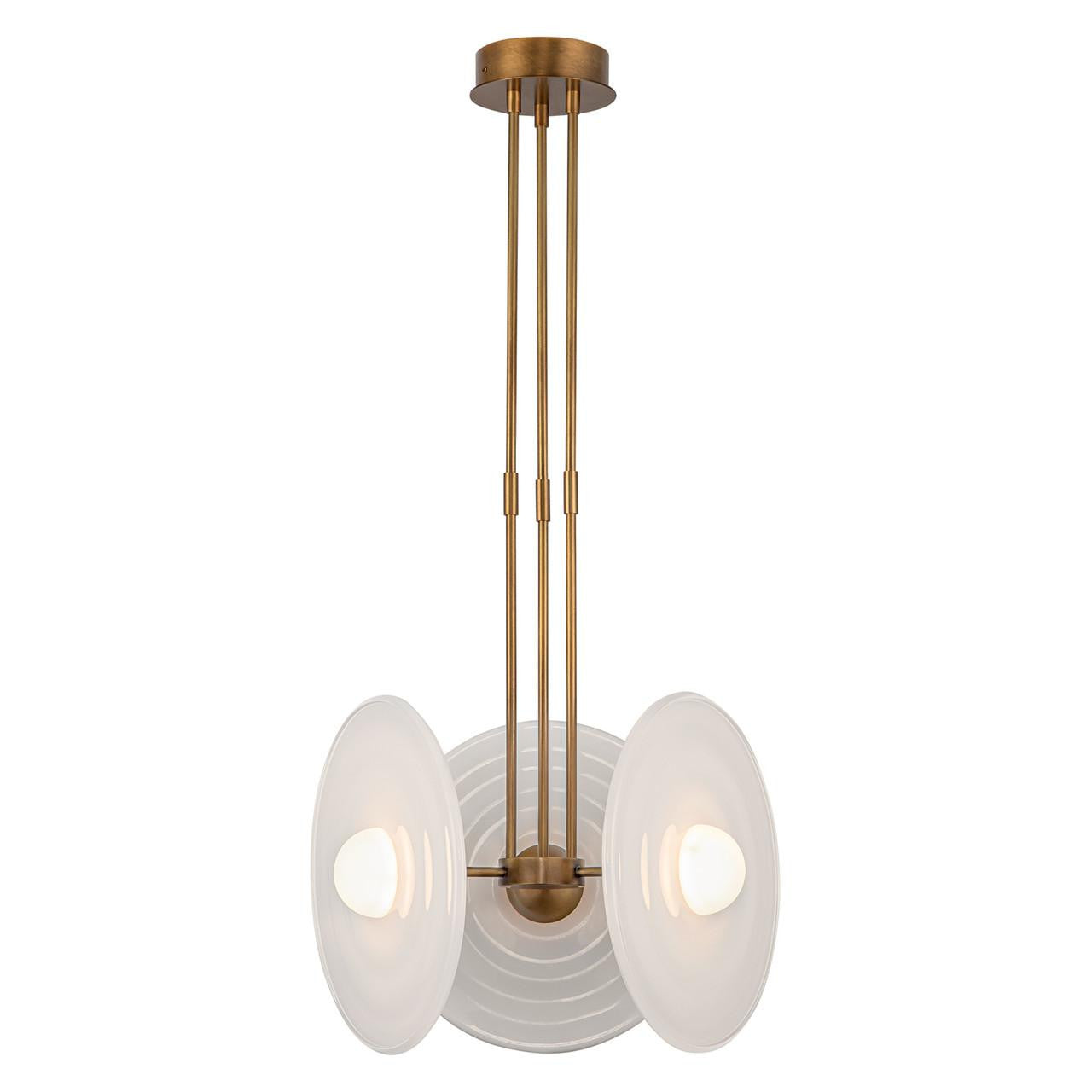 Alora Lighting Harbour Pendant, 42-Light, LED, Vintage Brass, Glossy Opal, 21.13"H