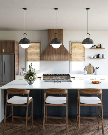 Alora Lighting Harper Pendant, 1-Light, Matte Black, Opal Matte Glass, 19.88"H