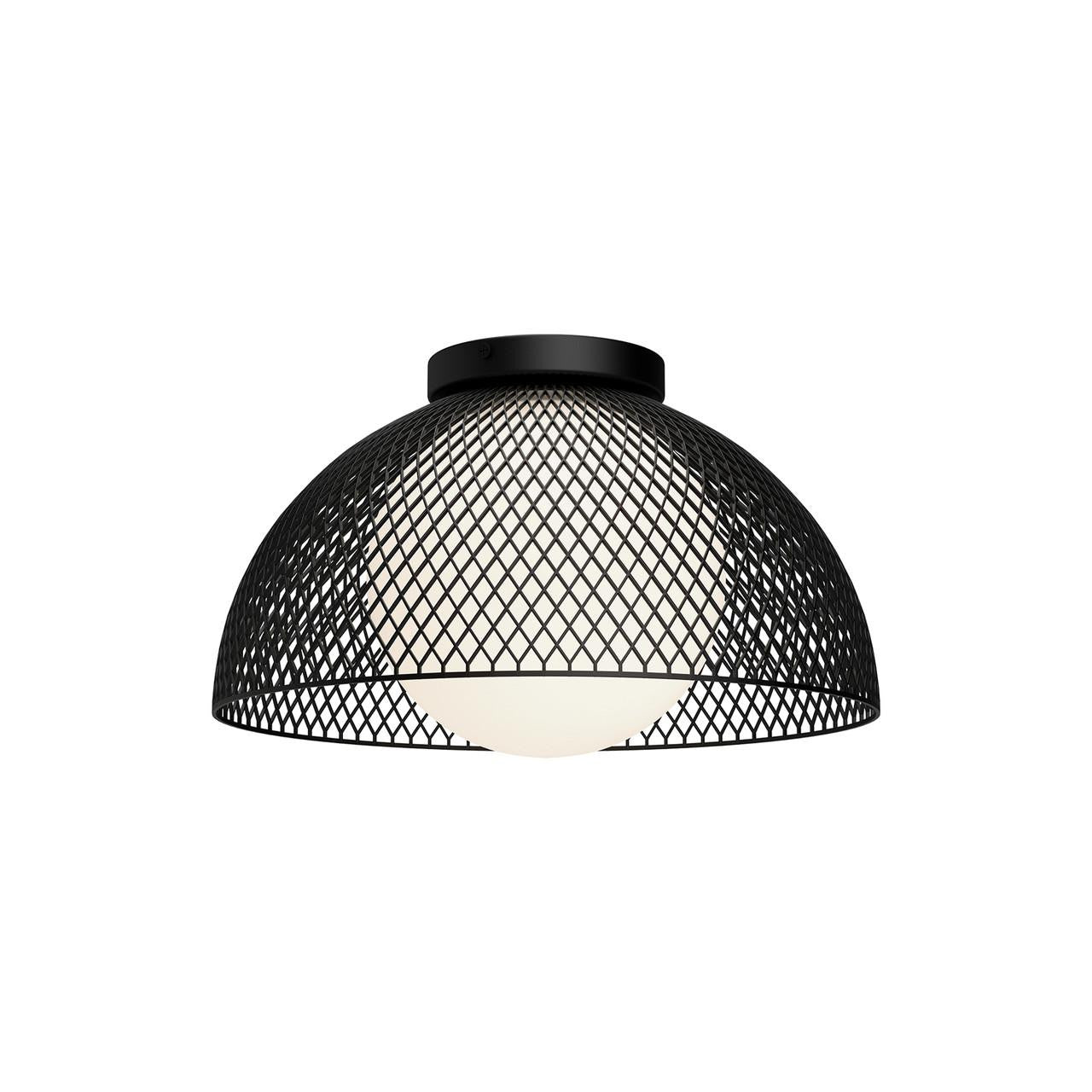 Alora Lighting Haven Flush Mount, 1-Light, Matte Black, Opal Matte Glass, 12.63"D