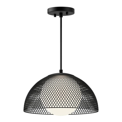 Alora Lighting Haven Pendant, 1-Light, Matte Black, Opal Matte Glass, 12.63"D