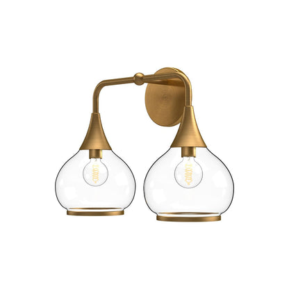 Alora Lighting Hazel 2 Light Vanity Light Aged Gold, Opal Matte Glass