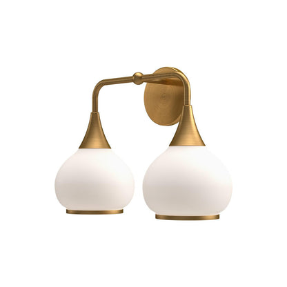 Alora Lighting Hazel 2 Light Vanity Light Matte Black, Clear Glass