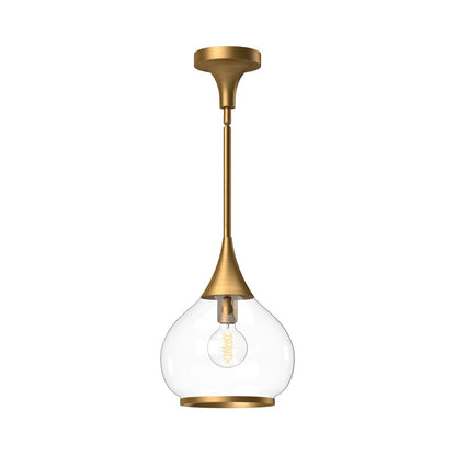 Alora Lighting Hazel 10-in 1 Light Pendant Aged Gold, Clear Glass