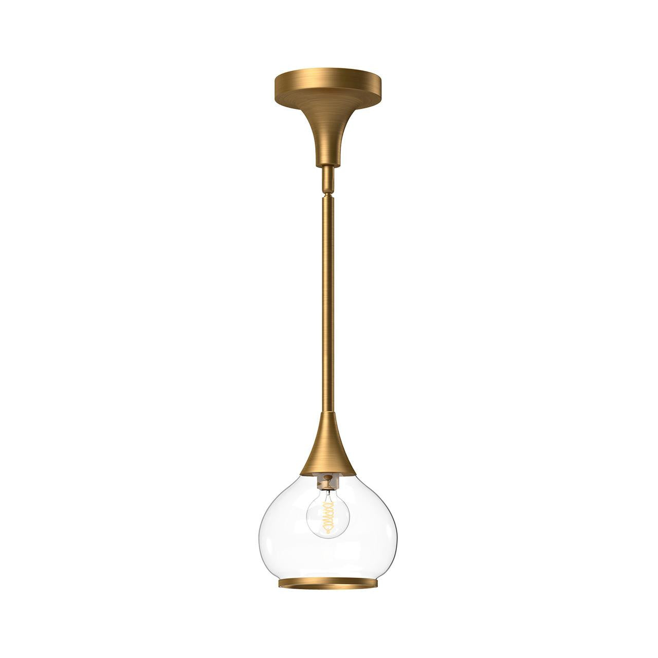 Alora Lighting Hazel 6-in 1 Light Pendant Aged Gold, Clear Glass