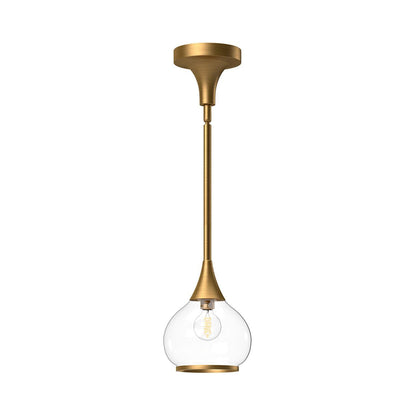 Alora Lighting Hazel 6-in 1 Light Pendant Aged Gold, Clear Glass