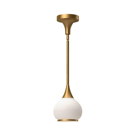 Alora Lighting Hazel 6-in 1 Light Pendant Aged Gold, Opal Matte Glass