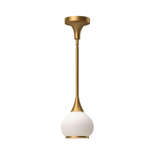Alora Lighting Hazel 6-in Mini Pendant Aged Gold, Opal Matte Glass