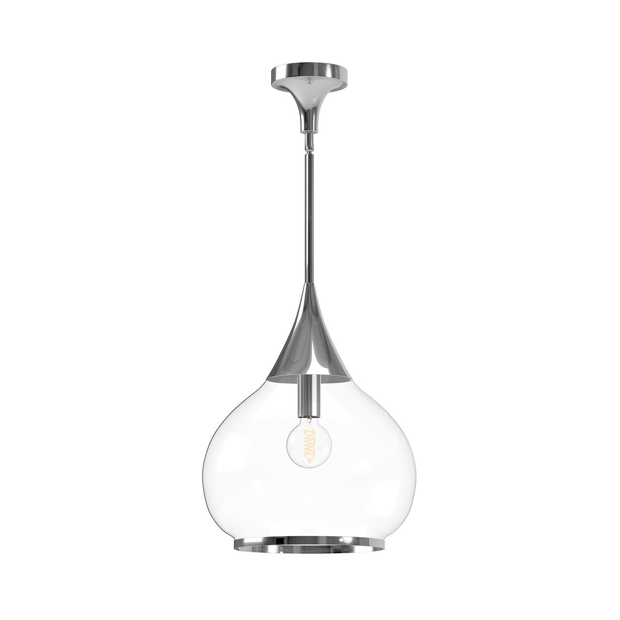 Alora Lighting Hazel 14-in 1 Light Pendant Matte Black, Clear Glass