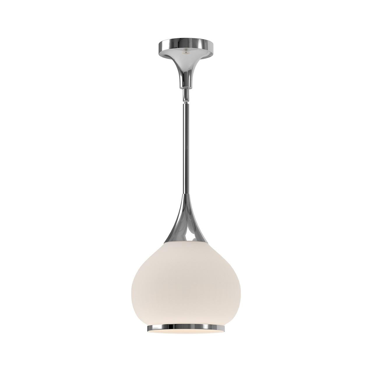 Alora Lighting Hazel Pendant, 1-Light, Chrome, Opal Matte Glass, 12.75"H