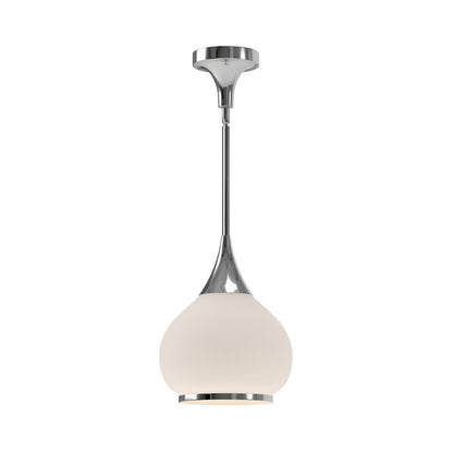 Alora Lighting Hazel Pendant, 1-Light, Chrome, Opal Matte Glass, 12.75"H