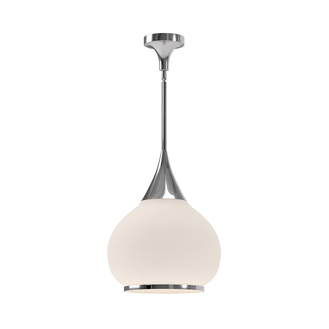 Alora Lighting Hazel Pendant, 1-Light, Chrome, Opal Matte Glass, 17.75"H