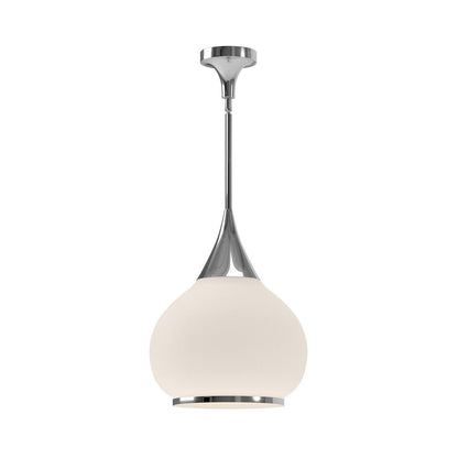 Alora Lighting Hazel Pendant, 1-Light, Chrome, Opal Matte Glass, 17.75"H