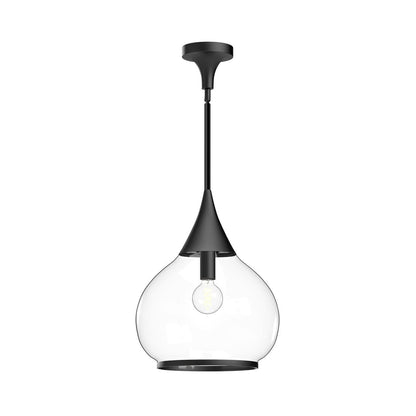 Alora Lighting Hazel Pendant, 1-Light, Matte Black, Clear Glass, 17.75"H