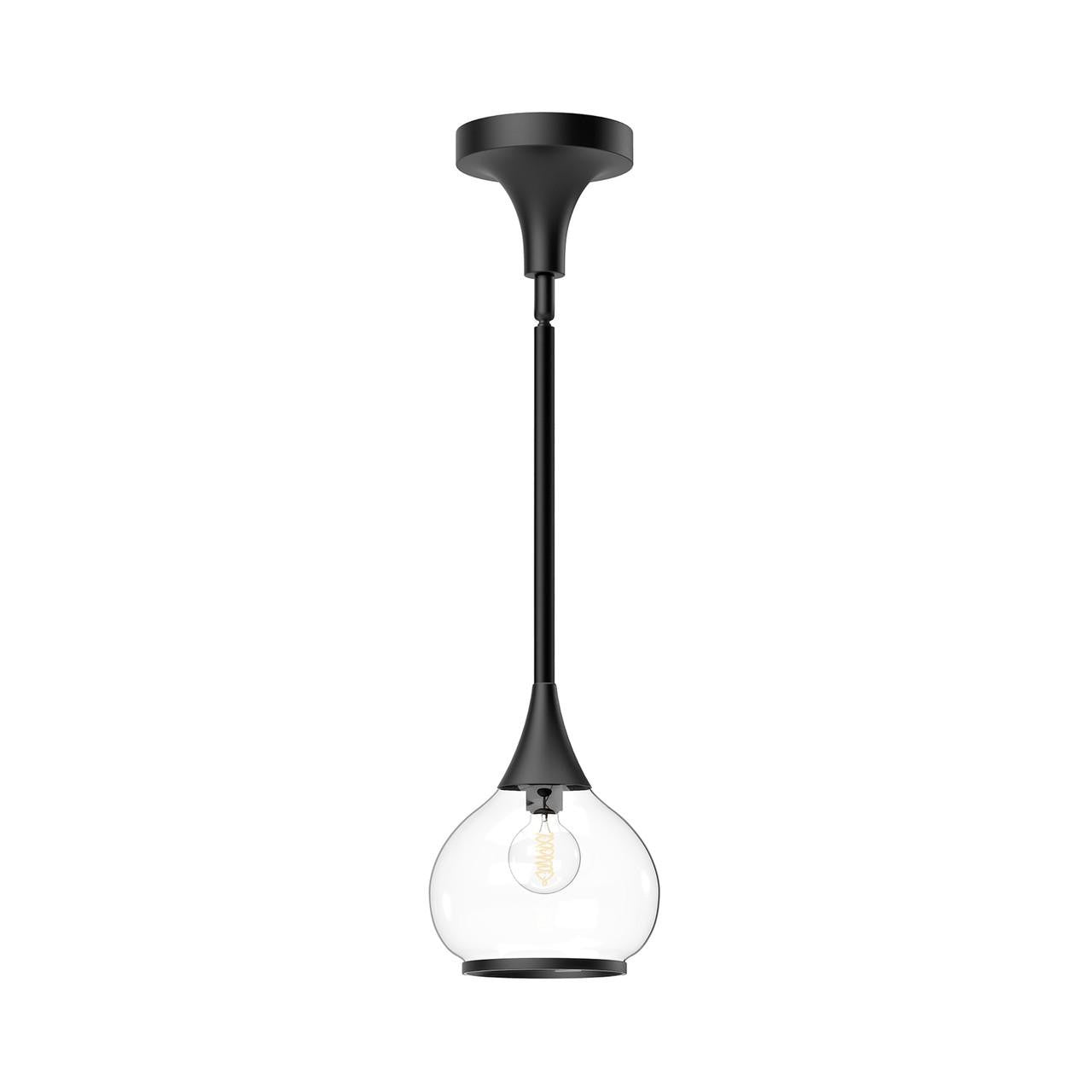 Alora Lighting Hazel 6-in 1 Light Pendant Matte Black, Clear Glass