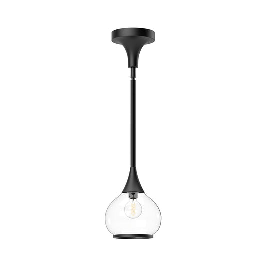 Alora Lighting Hazel 6-in 1 Light Pendant Matte Black, Clear Glass