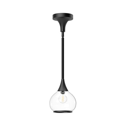 Alora Lighting Hazel 6-in Mini Pendant Matte Black, Clear Glass