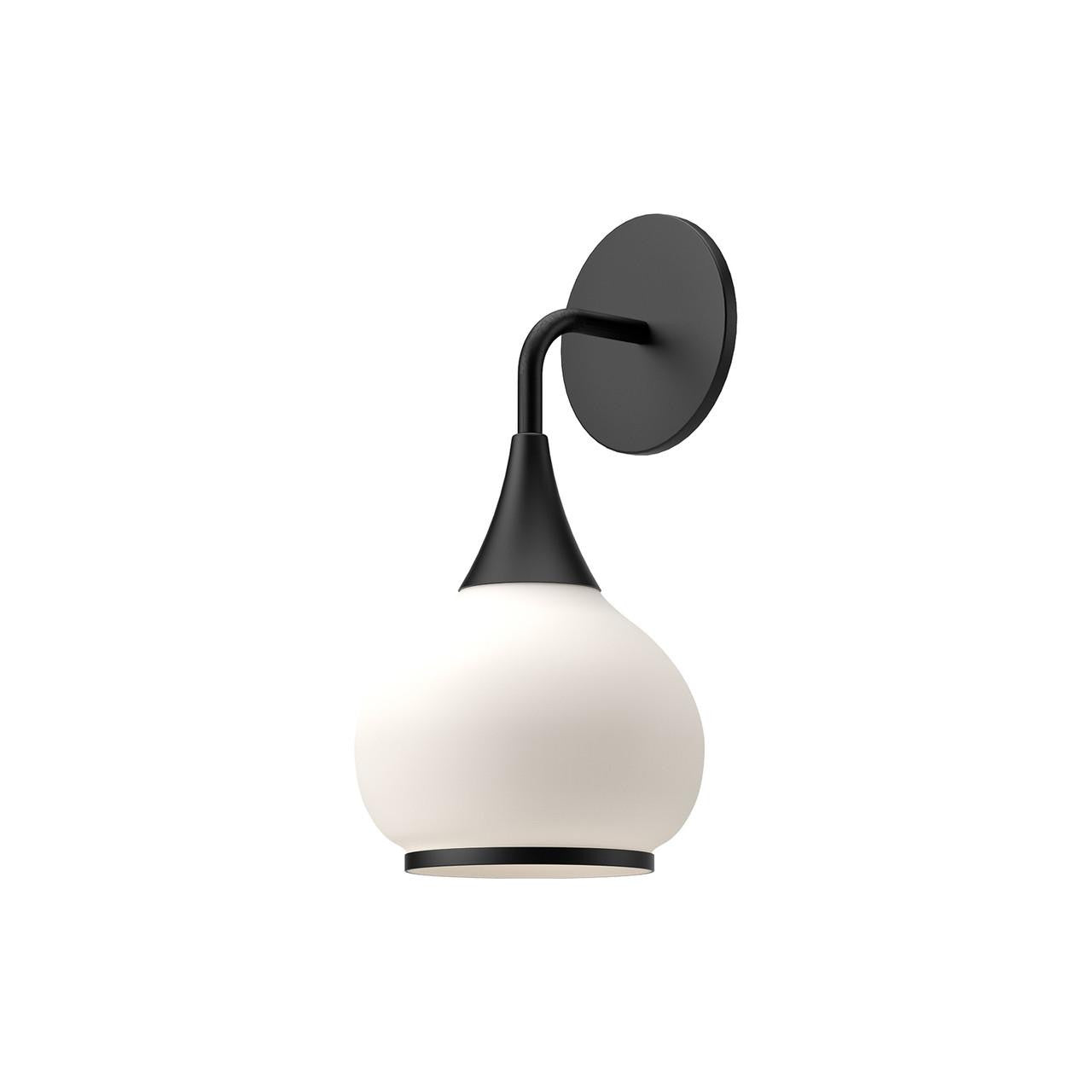 Alora Lighting Hazel Wall Sconce, 1-Light, Matte Black, Opal Matte Glass, 13"H