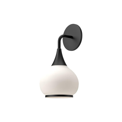 Alora Lighting Hazel Wall Sconce, 1-Light, Matte Black, Opal Matte Glass, 13"H
