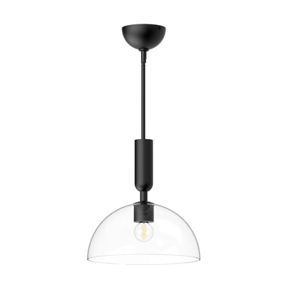 Alora Lighting Jude Pendant, 1-Light, Matte Black, Clear Glass, 12.75"H
