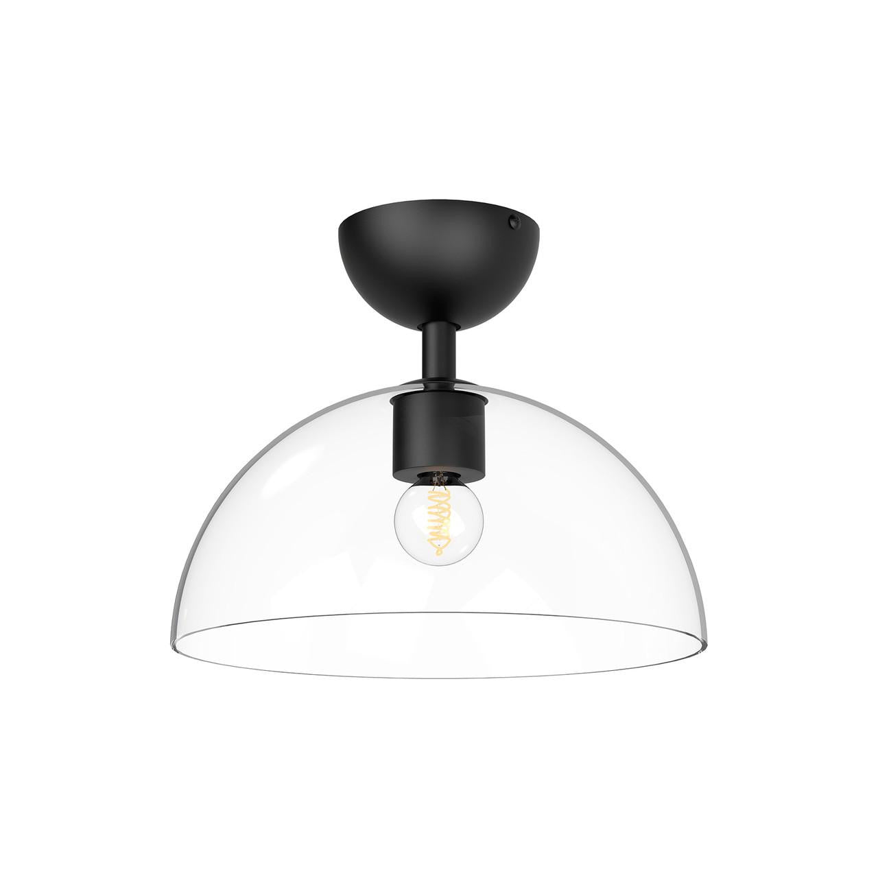 Alora Lighting Jude Semi-Flush Mount, 1-Light, Matte Black, Clear Glass, 12"D
