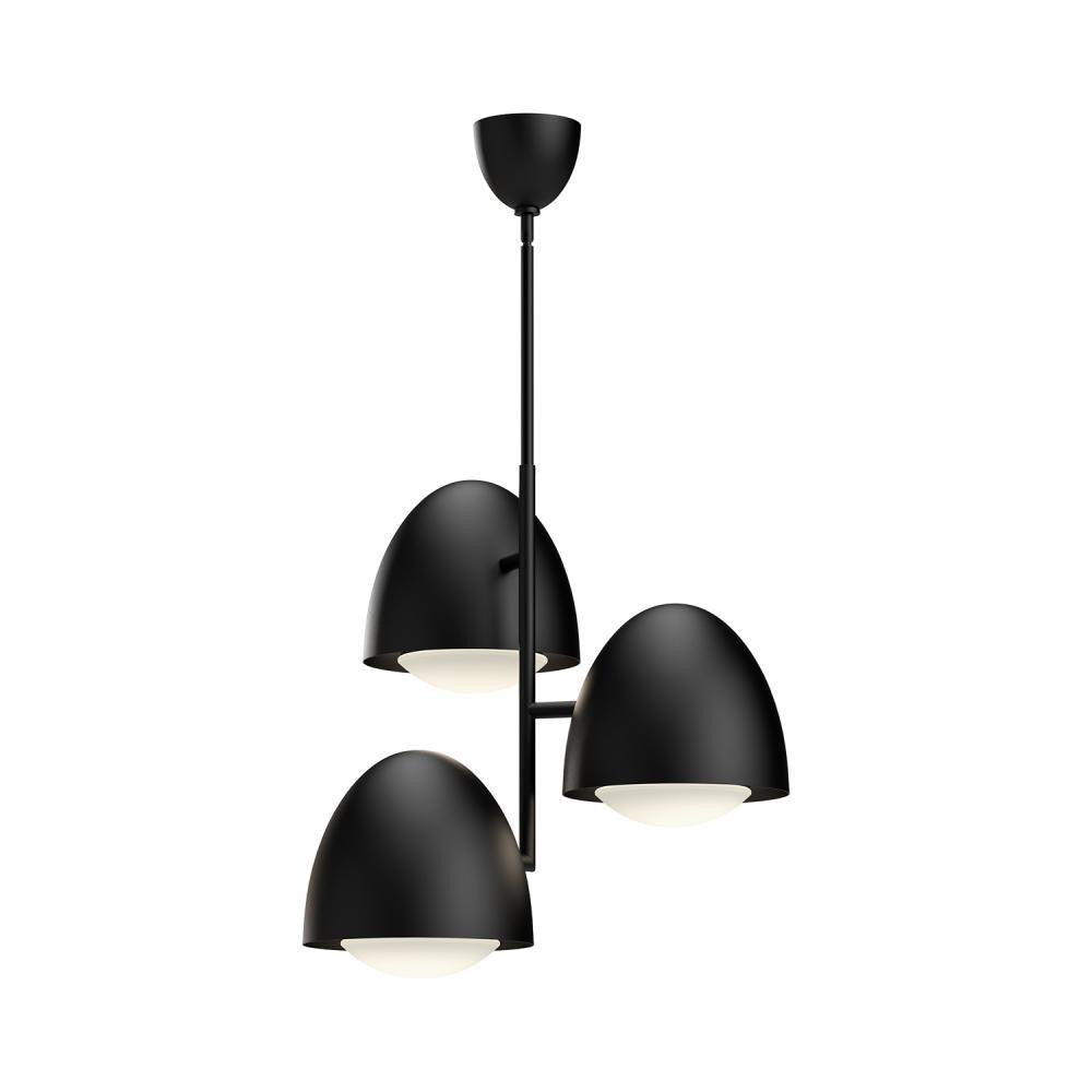 Alora Lighting Kenji Chandelier, 1-Light, Matte Black, Opal Matte Glass, 23.88"D