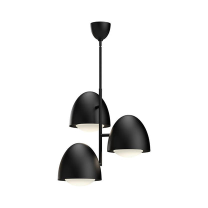 Alora Lighting Kenji Chandelier, 1-Light, Matte Black, Opal Matte Glass, 23.88"D