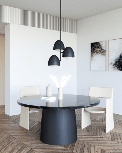 Alora Lighting Kenji Chandelier, 1-Light, Matte Black, Opal Matte Glass, 23.88"D