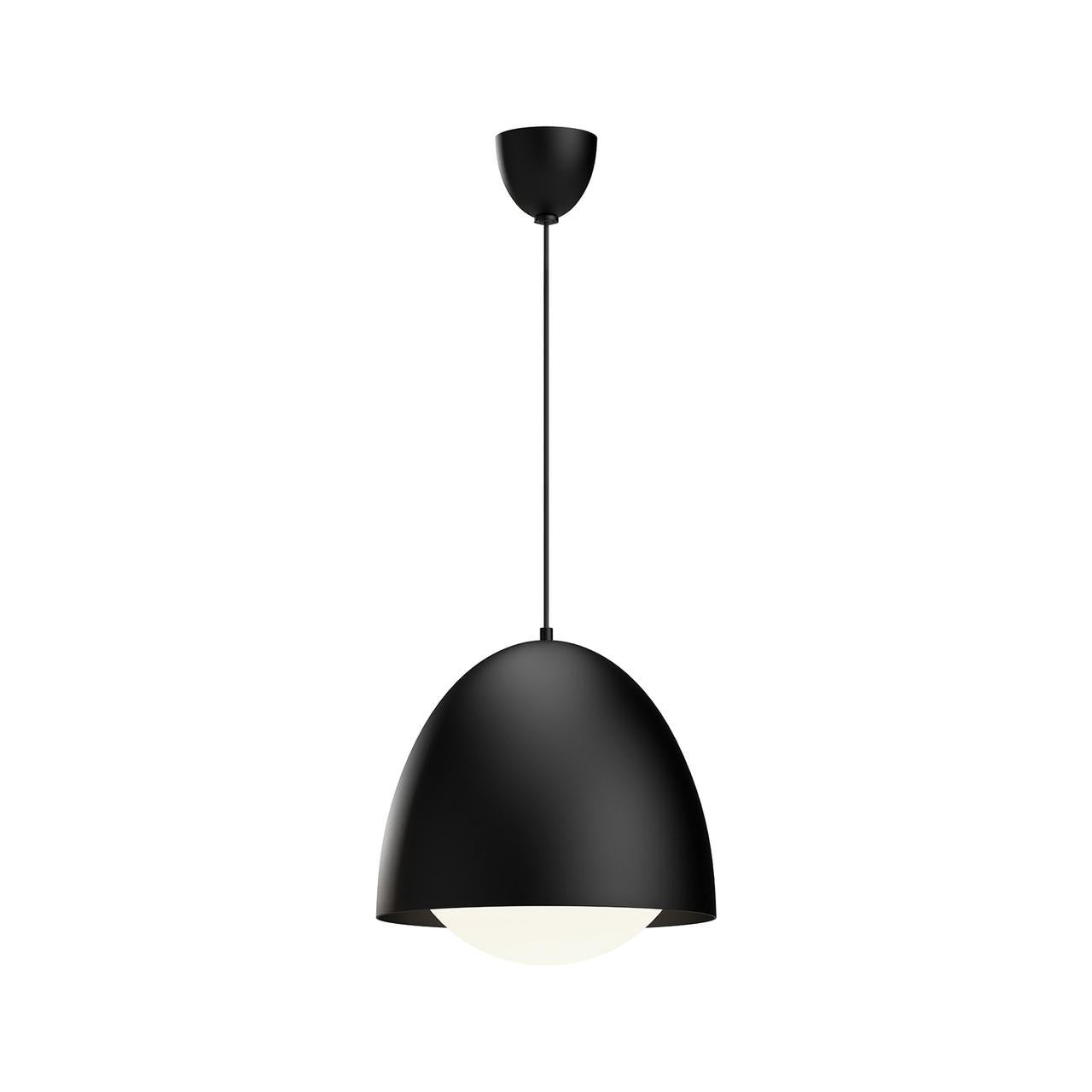 Alora Lighting Kenji Pendant, 1-Light, Matte Black, Opal Matte Glass, 16"D