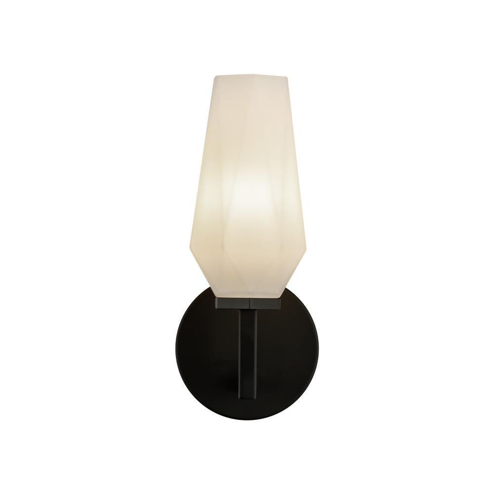 Alora Lighting Krysta 10-in Matte Black/Opal Glass 1 Light Wall Vanity
